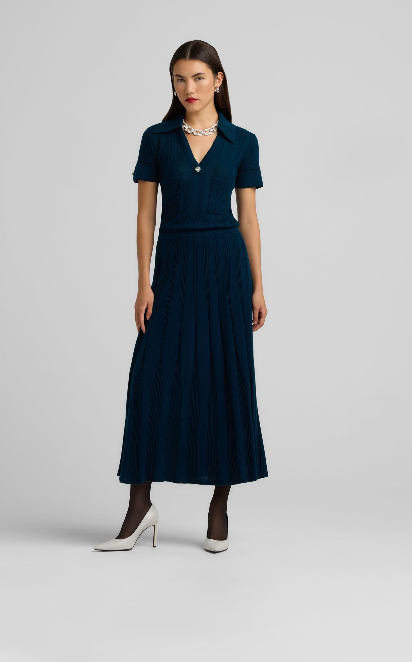 Pleated Merino Wool Dress