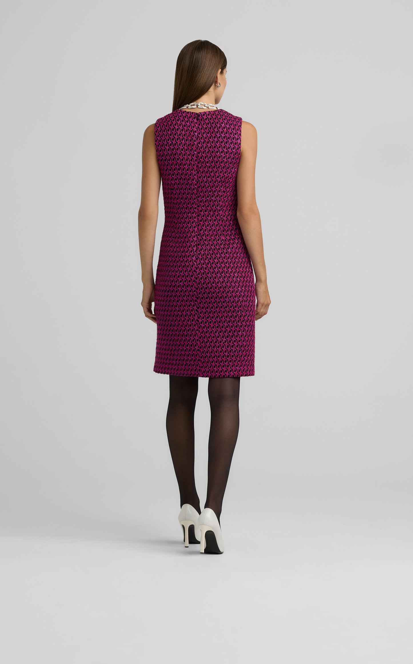 Sleeveless Tweed Knit Dress