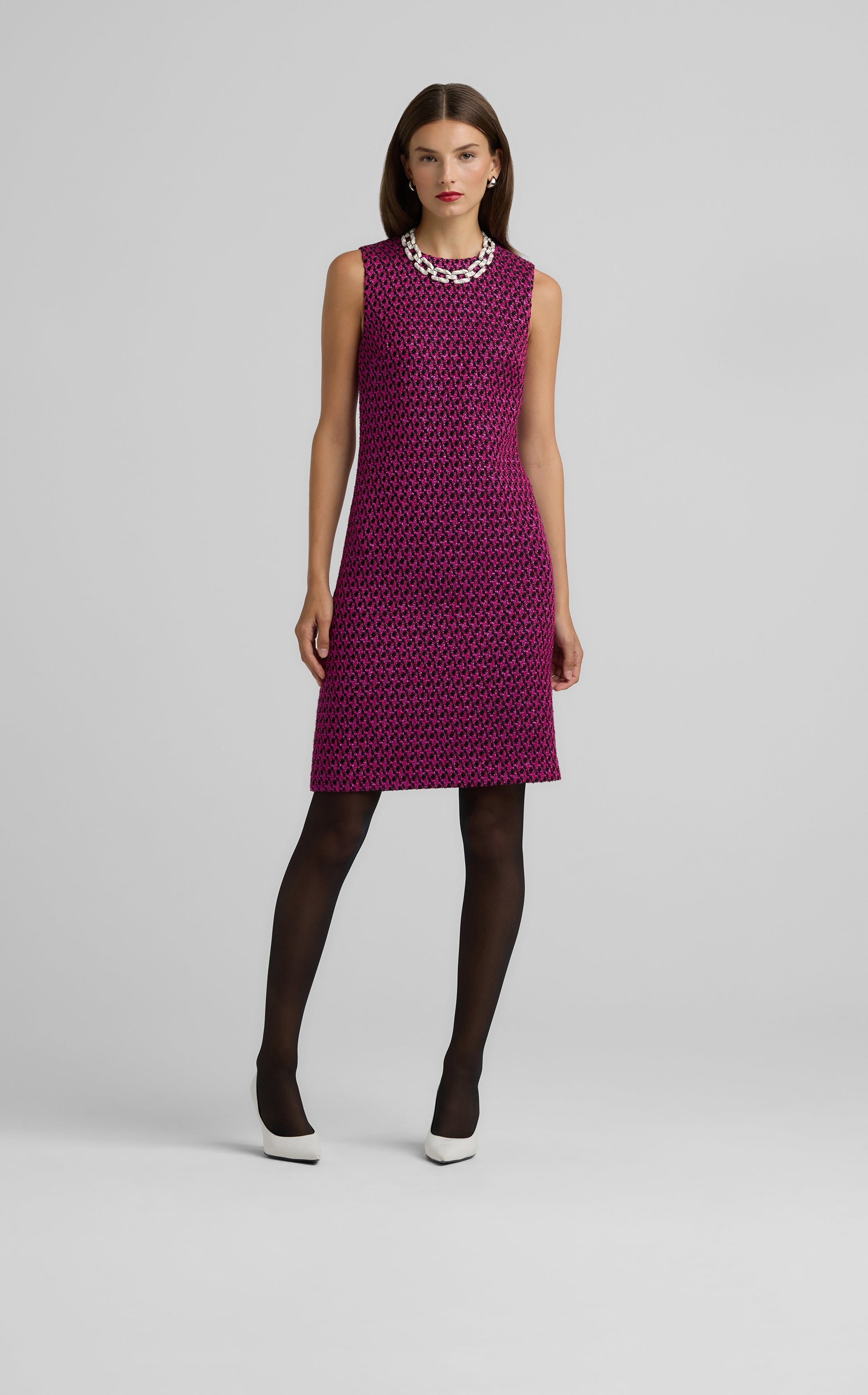 Sleeveless Tweed Knit Dress