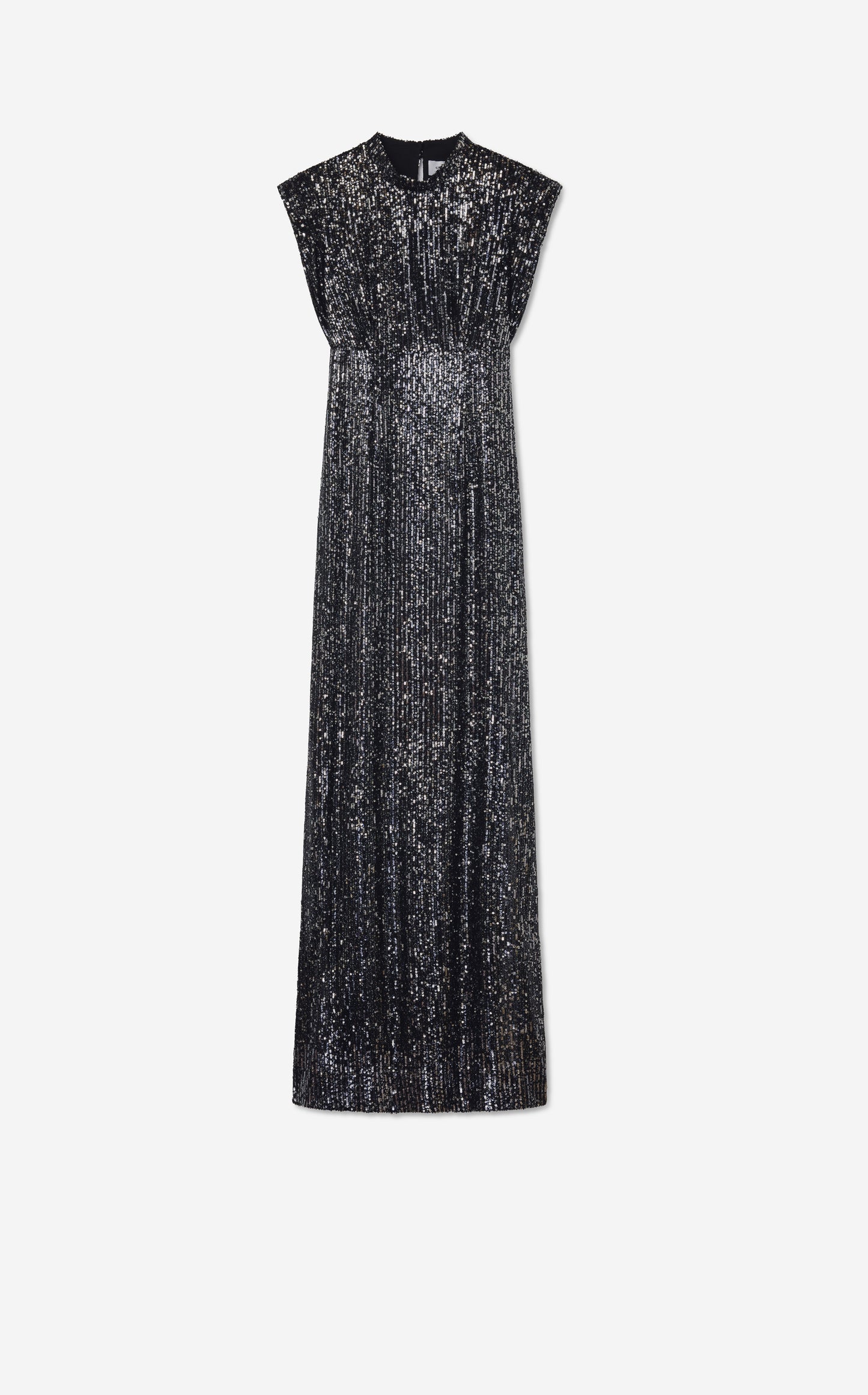 Cap Sleeve Sequin Draped Gown